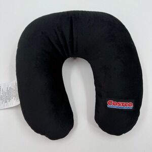Costco Wholesale Black Microplush Travel Neck Pillow‎ Polystyrene Bead Fill